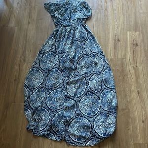 Strapless boho dress